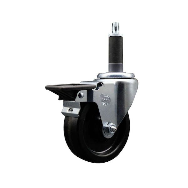 4'' Phenolic Swivel 1'' Expanding Stem Caster with Brake